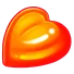 Orange heart candy symbol