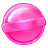 Pink round candy symbol